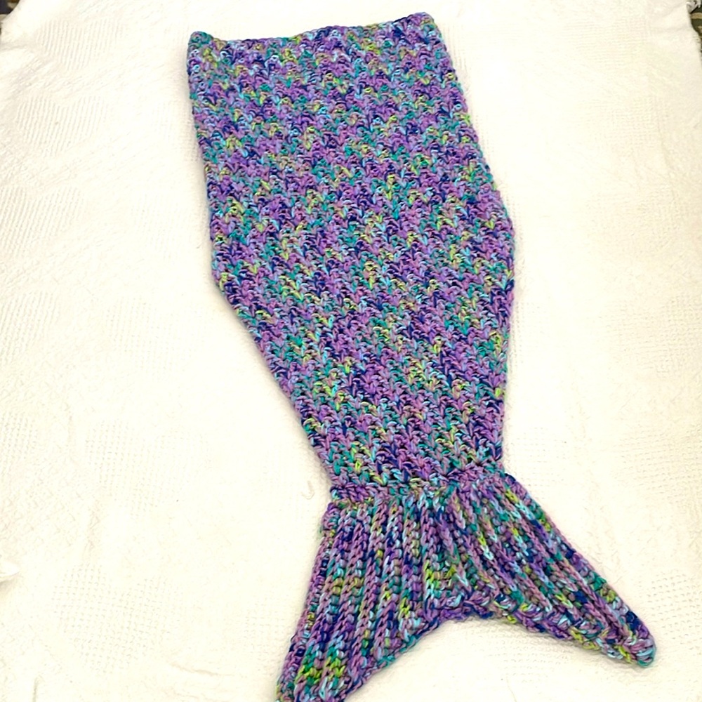 Handmade Mermaid Crochet Tail Blanket Afghan